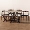 Baxton Studio Berlin Black Upholstered Walnut Finished 6-Piece Wood Dining Set 155-9547-9546-9545 - alternate 6